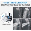 G-Promise All Metal Shower Diverter with Low Holder, Extended 13.5