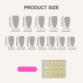 Press on Nails - ShiningUU 24-Pack 3D Handmade Press On Nails with Charms | Elegant Touch Almond False Nails with Butterfly & Flower Charms | Medium Almond False Nails for Girls