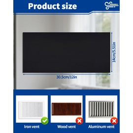 2 PCS Magnetic Vent Covers 5.5"X12" - Strong Magnetic Air Vent Covers for Ceiling/Wall/HVAC, Black Vent Covers for Home & Rv (Fits Steel Vents)