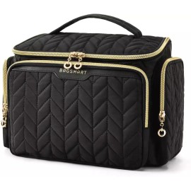 Backsmart 백스마트 여행용 세면도구 가방 대형 와이드 오픈 핸드 블랙 메이크업 화장품 [Grey] Backsmart Travel Toiletry Bag Large Wide Open Hand Black Makeup Cosmetics [Grey]