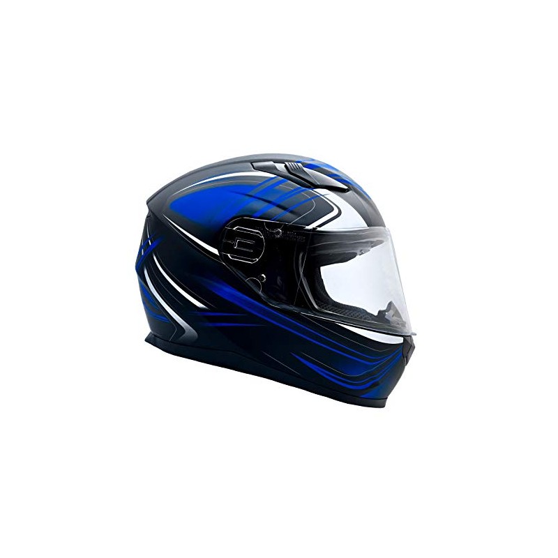 Typhoon Adult Full Face Motorcycle Helmet w/Drop Down Sun Shield