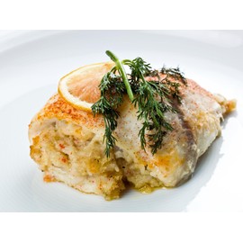 New York Steak & Seafood Stuffed White Sole Fillets - Premium White Sole Fillets Stuffed with a Delicious Blend of By Scallops, Atlantic Rock Crabmeat and Bread Crumbs (16 Stuffed Sole 5 oz.)