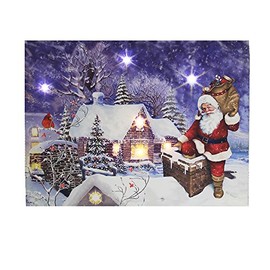 Kurt Adler Battery Operated Santa Chimney LED Wall Decoration, 15.75-Inch