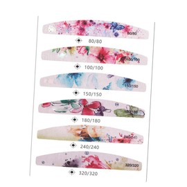 Beavorty 18pcs Printed Nail File Double-sided Grinding Bars for Nail Shaping and Buffing Safe and Practical Manicure Tool Kit Vibrant Colors Pink Purple Blue Green Yellow Black