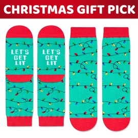 Christmas Gifts Stocking Socks for Kids - Holiday Socks Light Up Socks, Christmas Stocking Stuffers for Girls Boys 7-9 Years Old