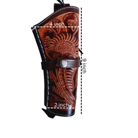 Western Cowboy Gun Holster Heritage Rough Rider cimarron Holster for Revolver Tooled Leather Pistol Floral Design Fit for 4.5 to 6.5 Inch Barrel Revolver (Dual Tone Brown)