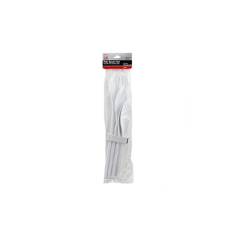 Chef Craft Select Plastic Spoon Set, 10-14.5 inch 4 Piece,