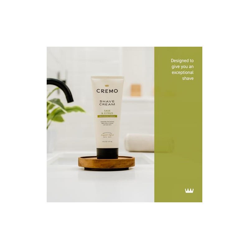 Cremo Sage & Citrus Shave Cream, Astonishingly Superior Smooth Shaving