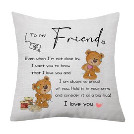 aligarian Friend Gifts for Women Girls Best Friends Cushion Cover Inspirational Thanks Appreciation Gifts for Bestie Friends Throw Pillow Cover Birthday (Friend)