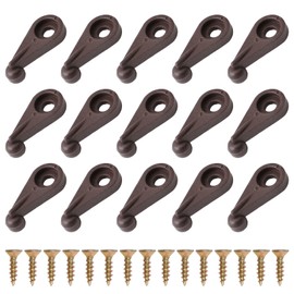MOROBOR 50 PCS Glass Retainer Clips Kit, 6 mm Glass Clip Glass Cabinet Clips with Screws for Fixing Glass Cabinet Doors (Brown)