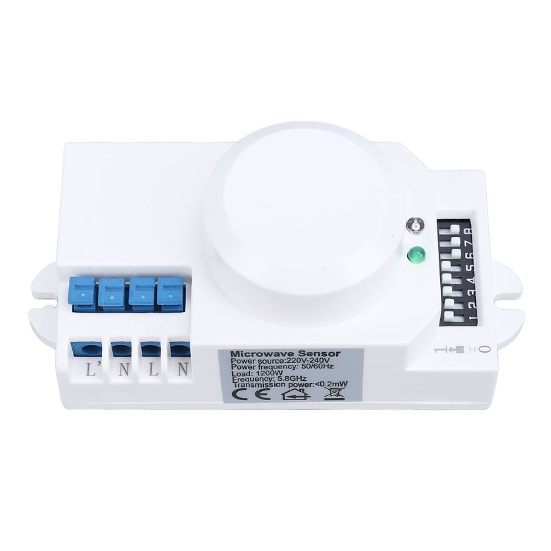 Microwave Radar Sensing Switch 5.8G 1200W Adjustable Human Motion Detector