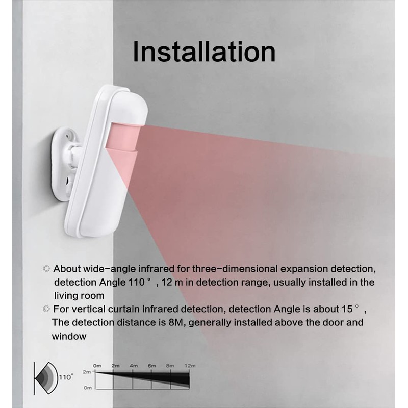 PIR Motion Sensor Volumetric Alarm Wireless Compatible with All Control