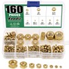 Keadic 160Pcs Brass Hex Nuts Assortment Kit, Full Finished Metric