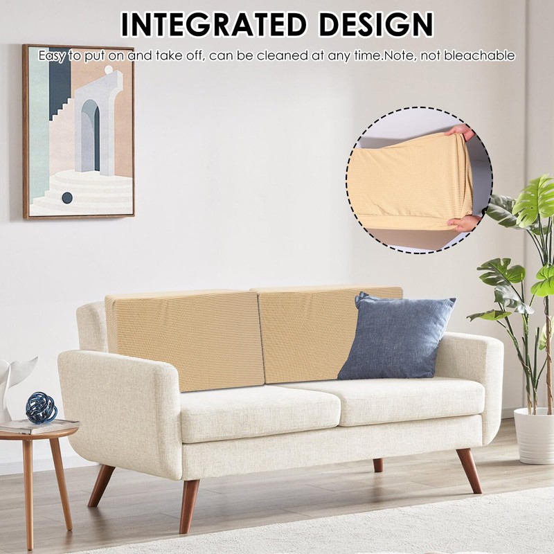 3 Pcs Couch Back Cushion Covers, Soft Polyester Backrest Cushion