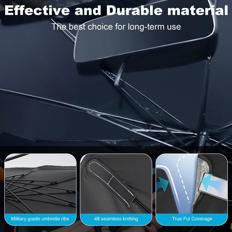 Windshield Sun Shade Umbrella, Portable Foldable, Spring Structure Wind Shield,