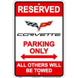 Corvette Parking Only 8 x 12 Metal Sign by Hangtime