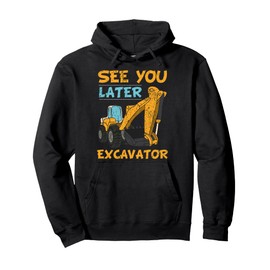 Construction Excavator Vehicle Kids Boys Excavator Pullover Hoodie