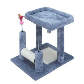 ROYPET Sisal Scratching Post Sisal Scratch Pad with Soft Platform Two Replacement Spring Balls for Cat Play Relax and Exercise