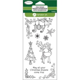 Outlines Clear Stamp Set 4"X8" Sheet-Reindeer Joy