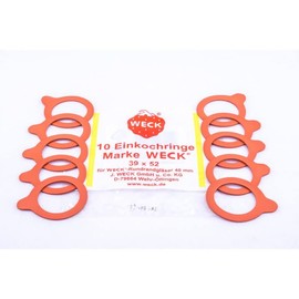 Weck Gummidichtungen/Ringe, 40 mm, 6 Stück Passend für WECK-Modelle 756 757 788 789 Rot