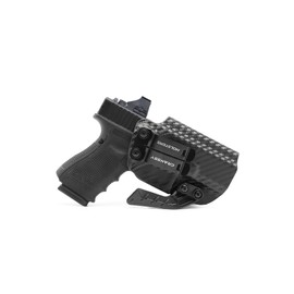 Cranssy IWB KYDEX Holster with Claw [Better Concealment], Fits Glock 19 19X 44 45(Gen 1 2 3 4 5 6) / Glock 23 32(Gen 3 4) | Inside Waistband Carry | Adj. Cant | Optic Cut (Carbon Fiber, Right)