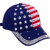 oaesc Patriotic American Flag Baseball Cap USA Bling Sparkle Hat