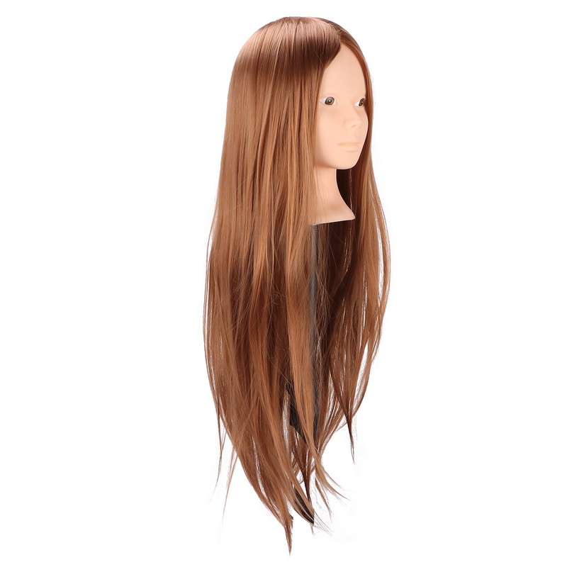 Long Hair Mannequin Head Light Brown Hairdresser Practice Training Head