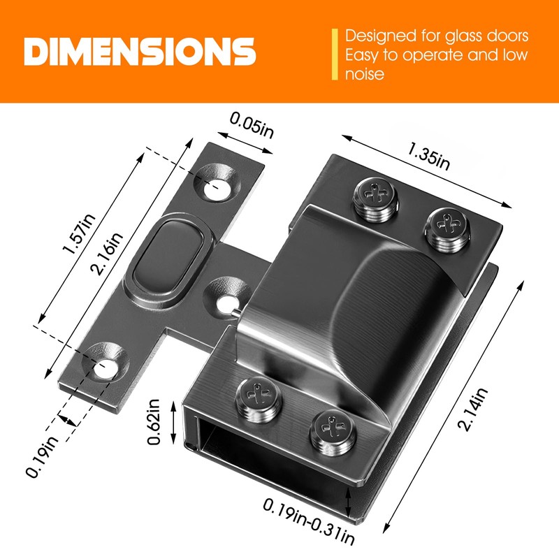 Mdkave Glass Door Hinges,Soft Close Hinges for Glass Cabinet Doors，304