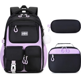 Scothen Backpack for Girls - Girl Backpack with Lunch Bag & Pencil Pouch for Teen Kids, Laptop Backpack for Women, School Backpacks for Girls Elementary Middle High School Bookbag Travel Daypack