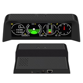 SKEKECIE Digital Car Inclinometer for Off-Roading & Overland - HUD GPS Speedometer, Clinometer Roll Angle Slope Meter, Compass, Time, Volt Display - Universal Vehicle Gauge for Car, RV, SUV