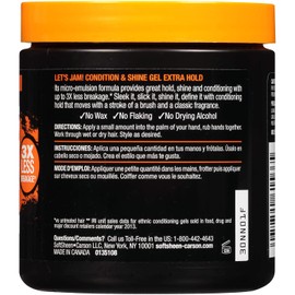 SoftSheen Hair Gel Carson Dark and Lovely Let's Jam, Shining and Conditioning Gel, Extra Hold, For all Hair Types, Styling Gel Also Great for Braiding, Twisting & Smooth Edges, Value Size 14oz