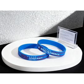 QRH 4PCS No Kings in America Since 1776 Silicone Bracelets No Kings Protest Sign Silicone Bracelets Protect Democracy Rubber Bracelet Since 1776 Political Protest Accessories