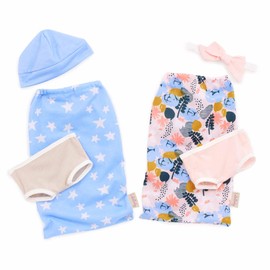 LullaBaby – 14-inch Realistic Baby Twin Dolls & Sleep Sacks– Fair Skin Tones & Brown Eyes – Star & Floral Swaddles – Hat & Headband – Toys For Kids Ages 2+ & Up