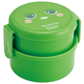 Skater ONWR1AG-A Lunch Box, 16.9 fl oz (500 ml), 2-Tier, Round, Rice Ball Case, Antibacterial, Gachapin, Made in Japan