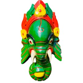 Himalayan Craft Ganesh Single Wooden Antique Wall Sculpture God of Luck/Success Shape of Elephant Head for Decorative Wall Hanging, Son of Lord Shiva Wall Sculpture Hand Carved In Nepal