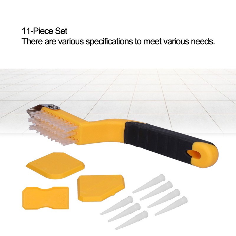 11Pcs Caulking Tool Silicone Grout Scraper Glue Remover Cleaner Set