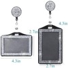 4 Pcs Bling Horizontal Vertical Badge Holder with Retractable Reel,
