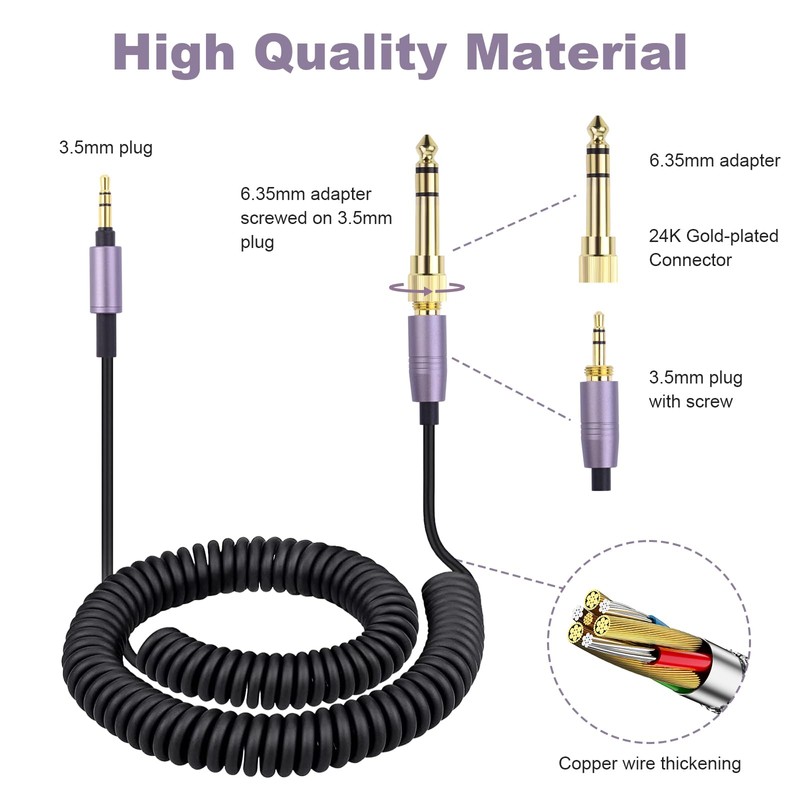 Puiixur Replacement ATH-M50xBT Audio Cable Compatible with Audio Technica ATH-M50xBT2,