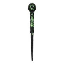 Ebros Witches Wizards and Sorcerers Fantasy Cosplay Magic Wand Decorative Magical Spells Sorcery Costume Prop Accessory Decor Collectible Figurine (Shadowsong Pentagram Green Shaman)