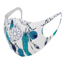 Smakore 011775 Dream Catcher Design Mask, Set of 2, Polyester, Washable, Cloth Mask, Unisex, Blue