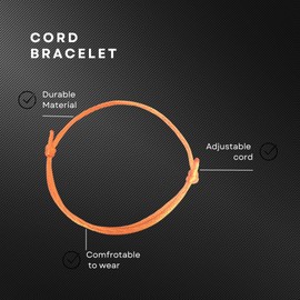 The Original Kabbalah Cord String Bracelet, Evil Eye Protection Prayer and Blessing, Good Luck, Adjustable one Size fits all- Handmade (Orange)