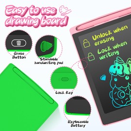 LEYAOYAO 2 Pack LCD Writing Tablet 8.5inch with 2 Bag - Colorful Toddler Doodle Board Drawing Tablet, Learning Educational Drawing Pads, Toy - Gift for Kids 3-6 Years Old Girl Boy