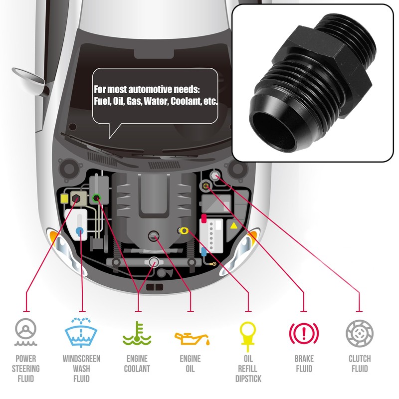 X AUTOHAUX 2 x Car Plug Mounting Adapter Flare Union