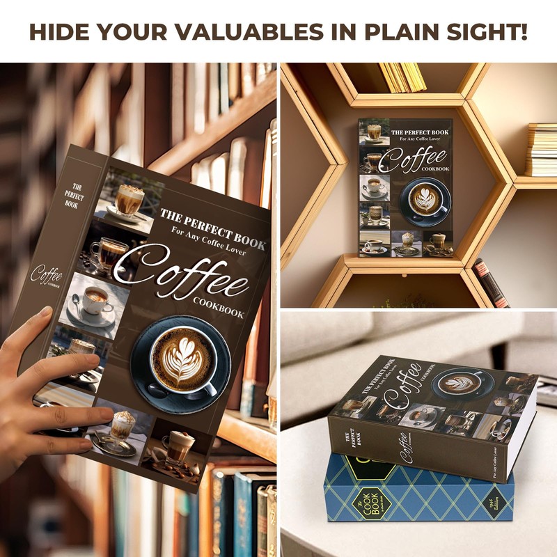 Book Safe with Combination Lock, Hidden Safe (9.5 x 6.2