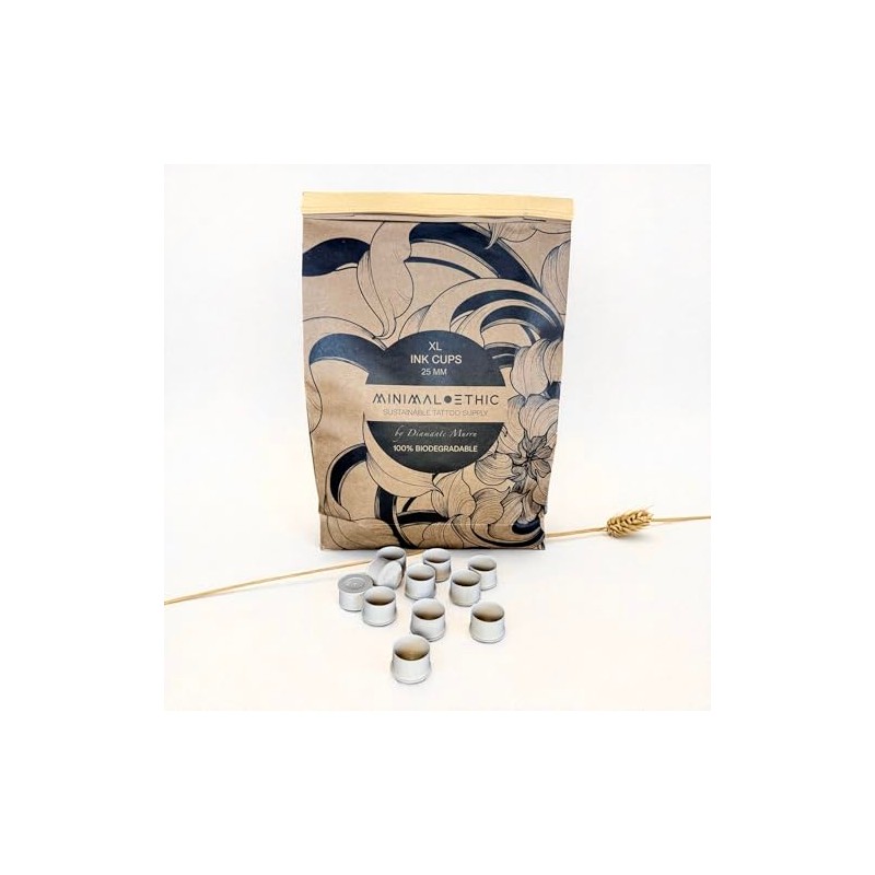 (500pcs) XL Tattoo Ink Cups Plastic Free, Wheat Straw Material