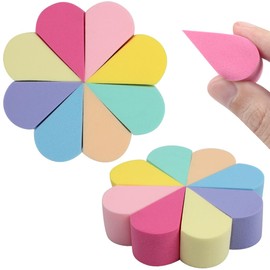 XYGK Soft Makeup Sponges, 16 Pcs Reusable Face Paint Sponges, Colorful Petal Shape Powder Puffs, Wet and Dry Dual-Use Beauty Blenders for Liquid Foundation, Cream, Blush, Loose Powder, Concealer