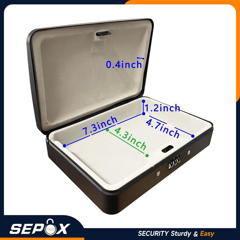 SEPOX® 2Pcs Water/Fire-Resistant Portable Security Case Lock Box Steel, Personal