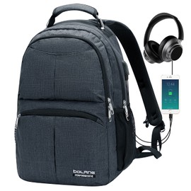 BOLANG Backpack for Men Water Resistant Travel Backpack Women Laptop Backpacks Fits 17 inch Laptop (8459 Upgraded Black)