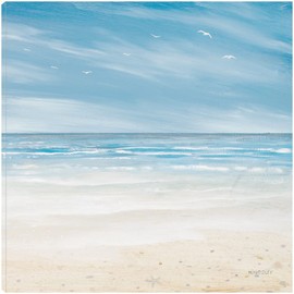 Fine Art Canvas Misty Coastal Days I Canvas Wall Decor by Artist Kingsley for Living Room, Bedroom, Bathroom, Kitchen, Office, Bar, Dining & Guest Room - Ready to Hang - 32 in x 32 in