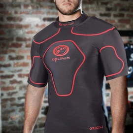 Optimum Unisex Senior Origin Protective Top Shoulder Pads - Black/Red,